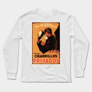 CIGARRILLOS PRIVADOS Achille Mauzan 1930 Good Tobacco Vintage Advertisement Long Sleeve T-Shirt